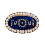 Georgian Enamel Diamond and Pearl Brooch-Charlotte Sayers Antique Jewellery