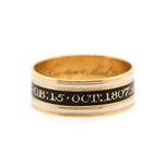 Georgian Enamel Memorial Band Ring "Thos Newman 1807"-Charlotte Sayers Antique Jewellery