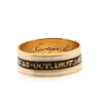 Georgian Enamel Memorial Band Ring "Thos Newman 1807"-Charlotte Sayers Antique Jewellery