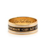 Georgian Enamel Memorial Band Ring "Thos Newman 1807"-Charlotte Sayers Antique Jewellery