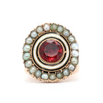 Georgian Enamel Pearl and Paste Ring-Charlotte Sayers Antique Jewellery