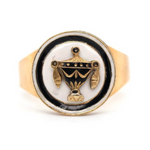 Georgian Enamel Urn Ring-Charlotte Sayers Antique Jewellery