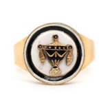 Georgian Enamel Urn Ring-Charlotte Sayers Antique Jewellery