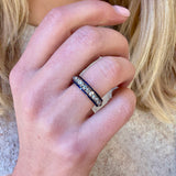 Georgian Enamel and Diamond Eternity Ring-Charlotte Sayers Antique Jewellery