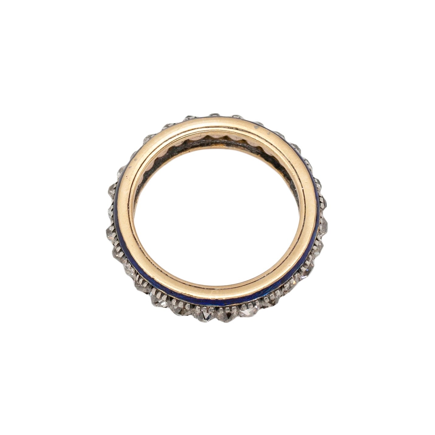 Georgian Enamel and Diamond Eternity Ring-Charlotte Sayers Antique Jewellery