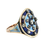 Georgian Enamel and Diamond Ring-Charlotte Sayers Antique Jewellery