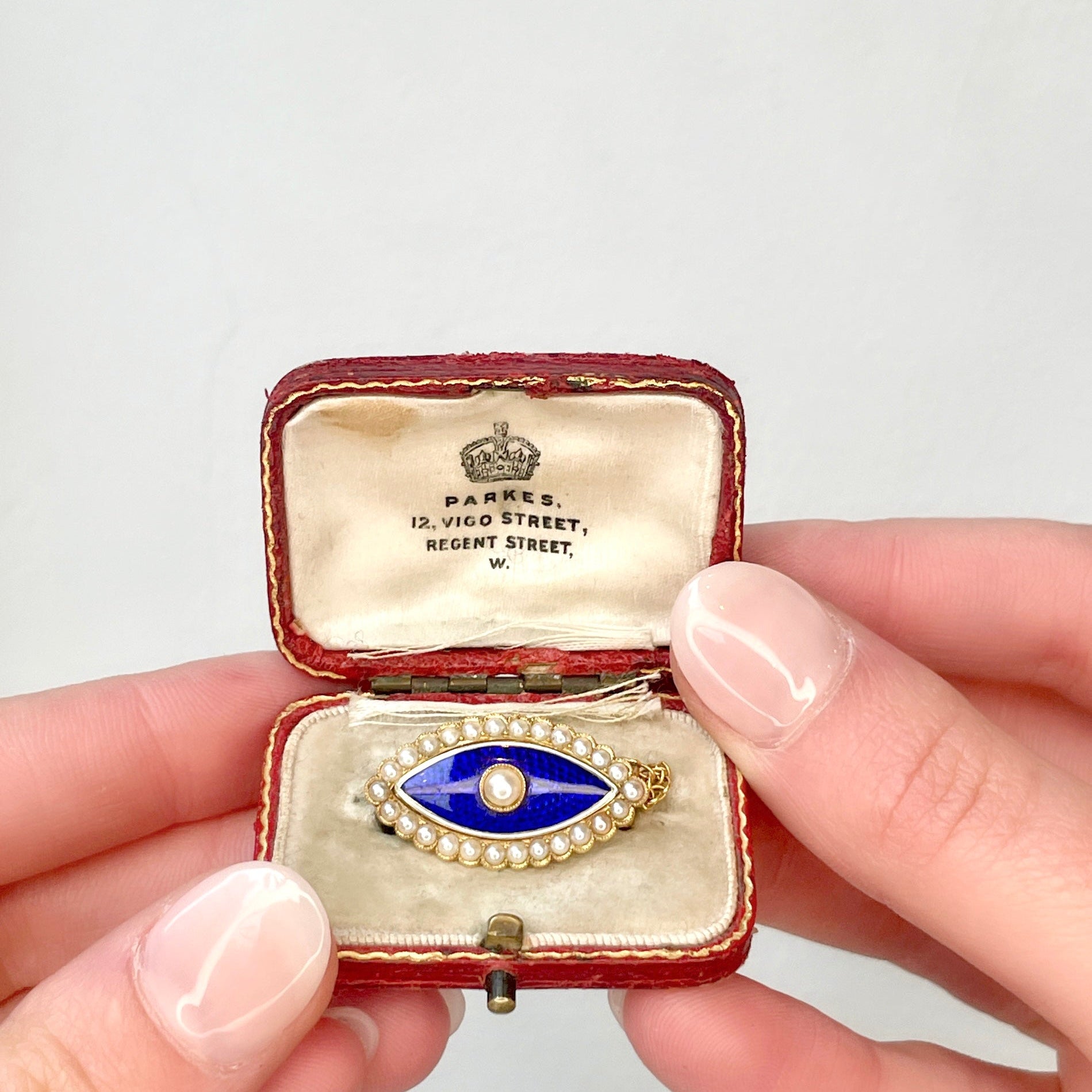 Georgian Enamel and Pearl Brooch-Charlotte Sayers Antique Jewellery