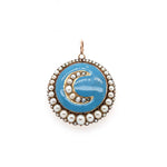 Georgian Enamel and Pearl Locket-Charlotte Sayers Antique Jewellery