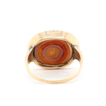 Georgian Fine Gold Oval Agate Ring-Charlotte Sayers Antique Jewellery