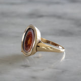 Georgian Fine Gold Oval Agate Ring-Charlotte Sayers Antique Jewellery