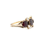 Georgian Flat Cut Garnet and Pearl Ring-Charlotte Sayers Antique Jewellery