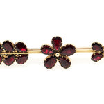 Georgian Flat Garnet Arrow Flower Brooch-Charlotte Sayers Antique Jewellery