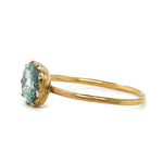 Georgian Foil Backed Aquamarine Ring-Charlotte Sayers Antique Jewellery