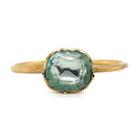 Georgian Foil Backed Aquamarine Ring-Charlotte Sayers Antique Jewellery