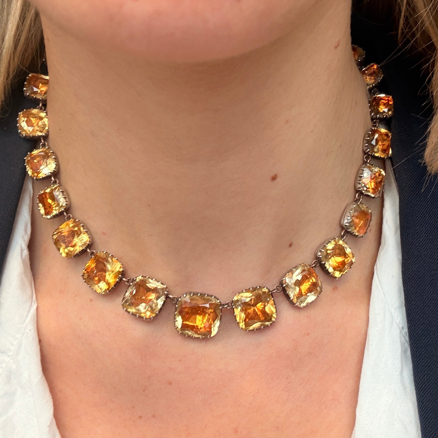 Georgian Foil Backed Citrine Rivière-Charlotte Sayers Antique Jewellery