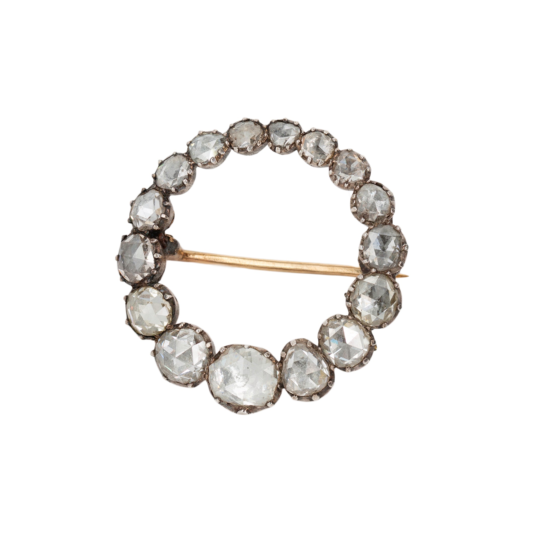 Georgian Foil Backed Diamond Brooch-Charlotte Sayers Antique Jewellery