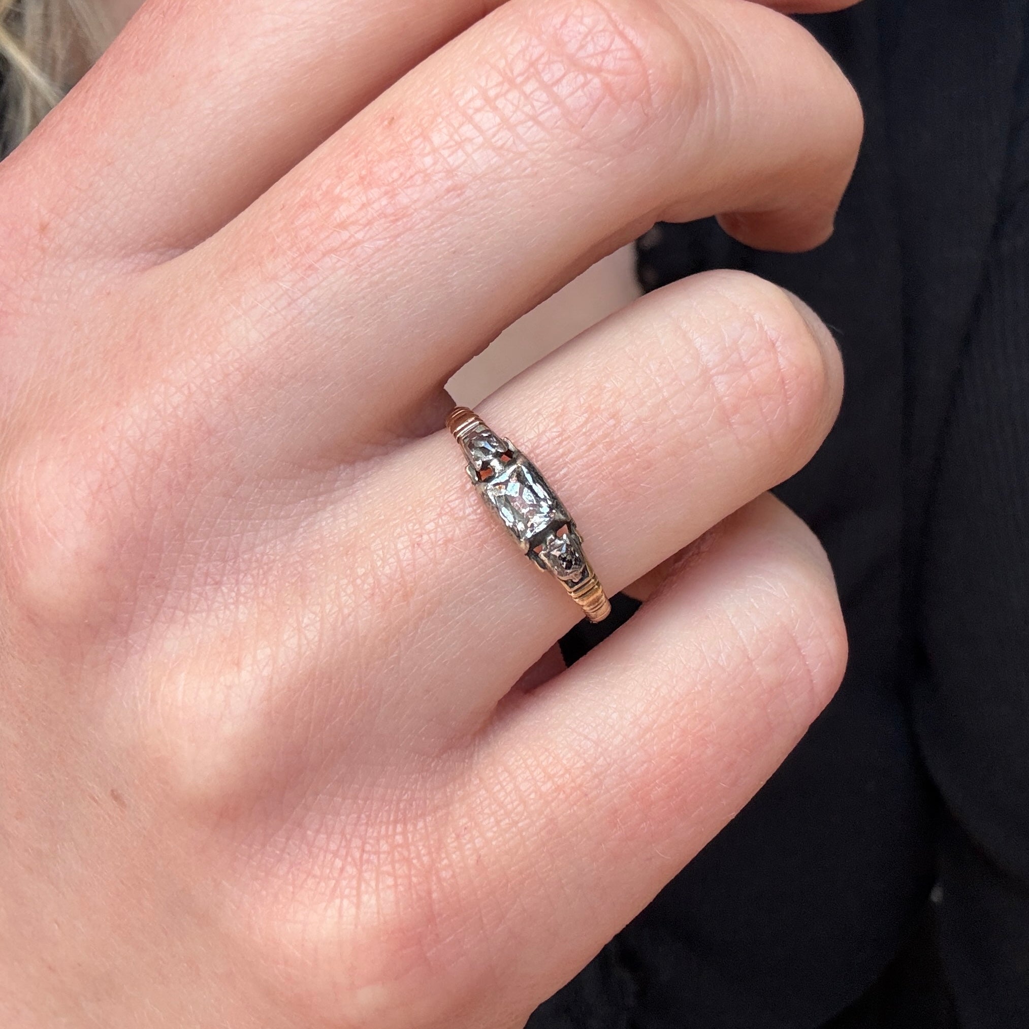 Georgian Foil Backed Diamond Ring-Charlotte Sayers Antique Jewellery