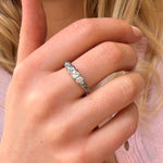 Georgian Foil Backed Old Cut Diamond Line Ring-Charlotte Sayers Antique Jewellery