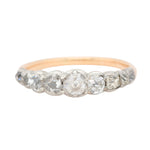 Georgian Foil Backed Old Cut Diamond Line Ring-Charlotte Sayers Antique Jewellery