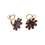 Georgian Garnet Cluster Earrings-Charlotte Sayers Antique Jewellery