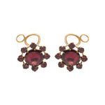 Georgian Garnet Cluster Earrings-Charlotte Sayers Antique Jewellery