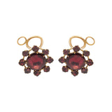 Georgian Garnet Cluster Earrings-Charlotte Sayers Antique Jewellery