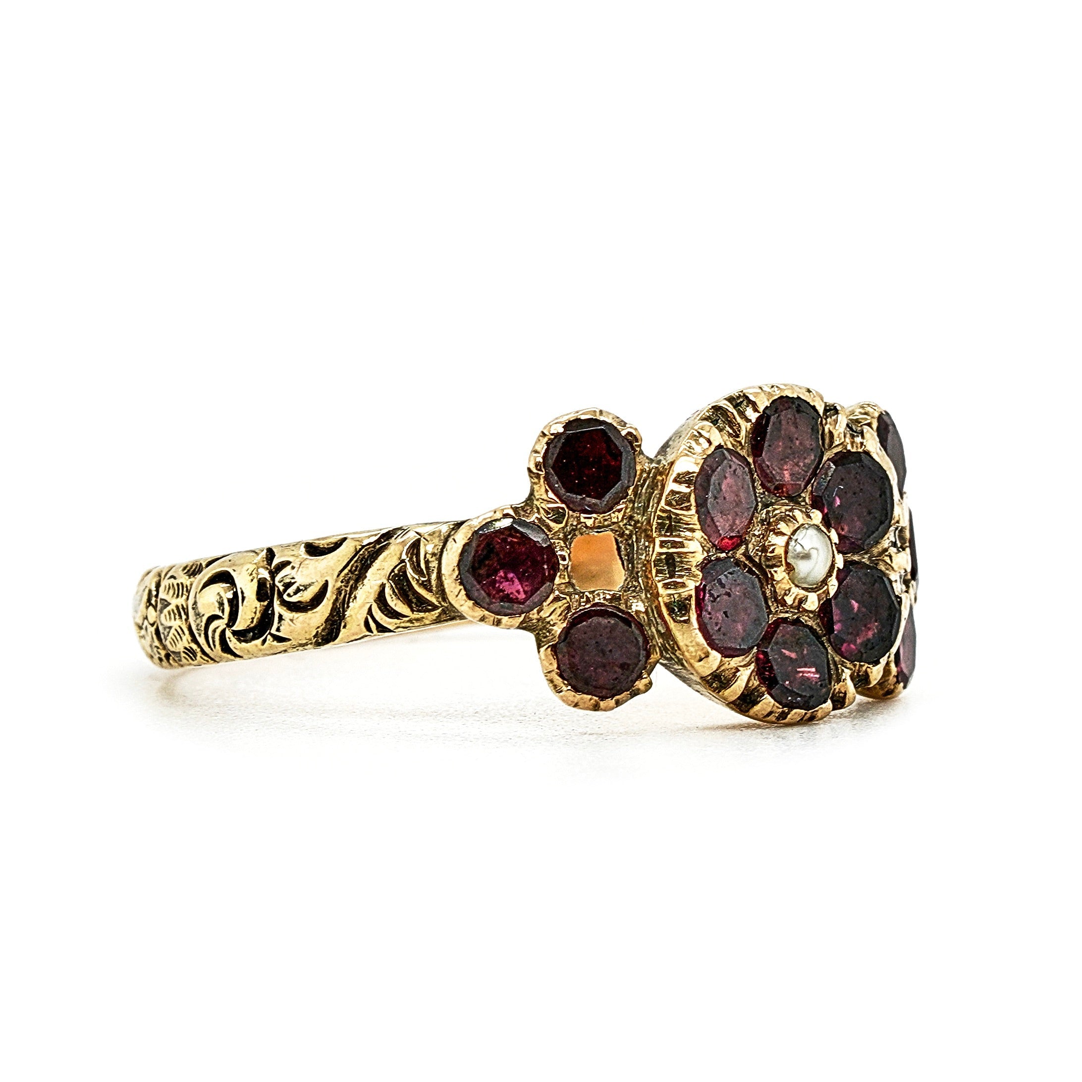 Georgian Garnet Cluster Ring-Charlotte Sayers Antique Jewellery