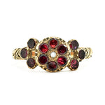 Georgian Garnet Cluster Ring-Charlotte Sayers Antique Jewellery