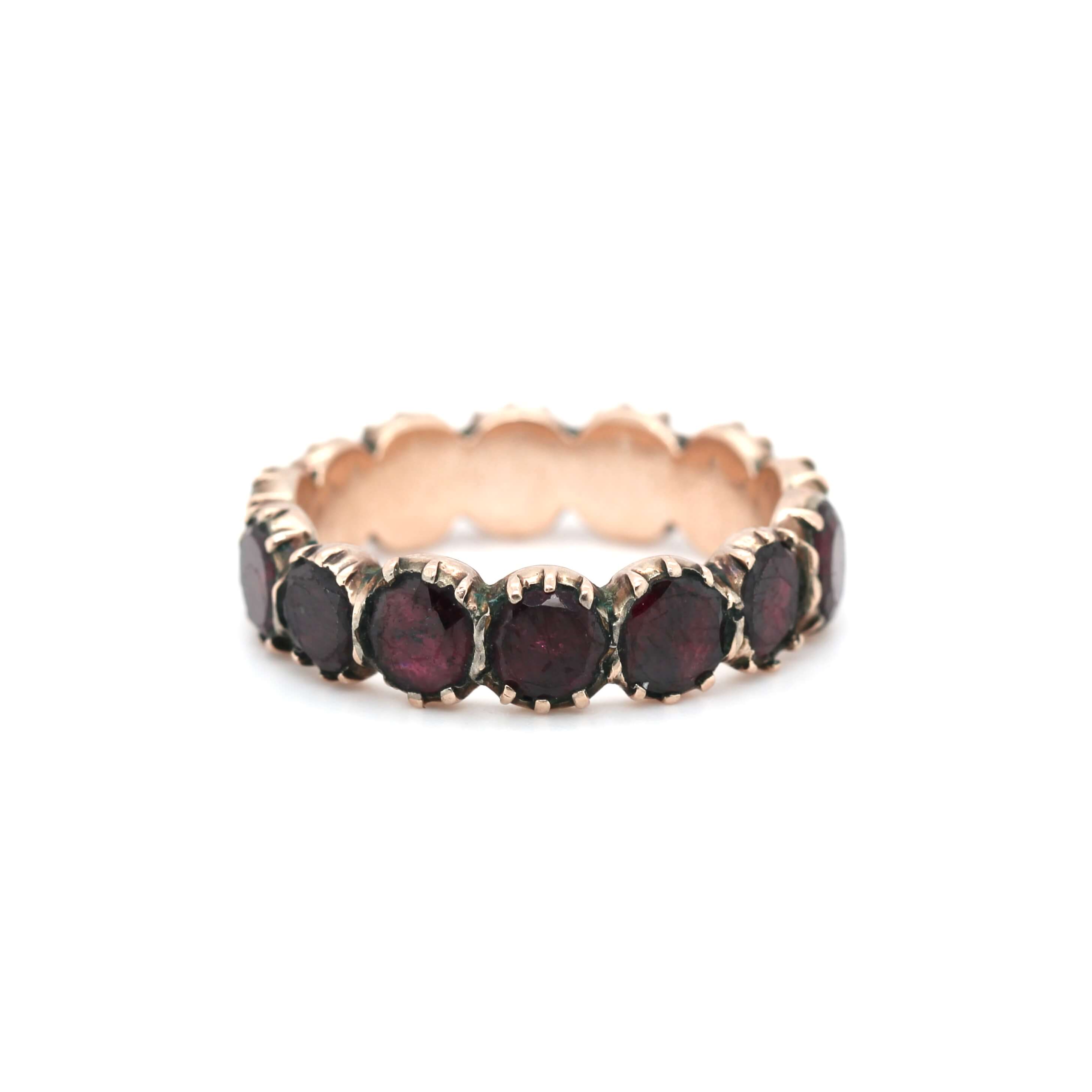 Georgian Garnet Eternity Ring-Charlotte Sayers Antique Jewellery