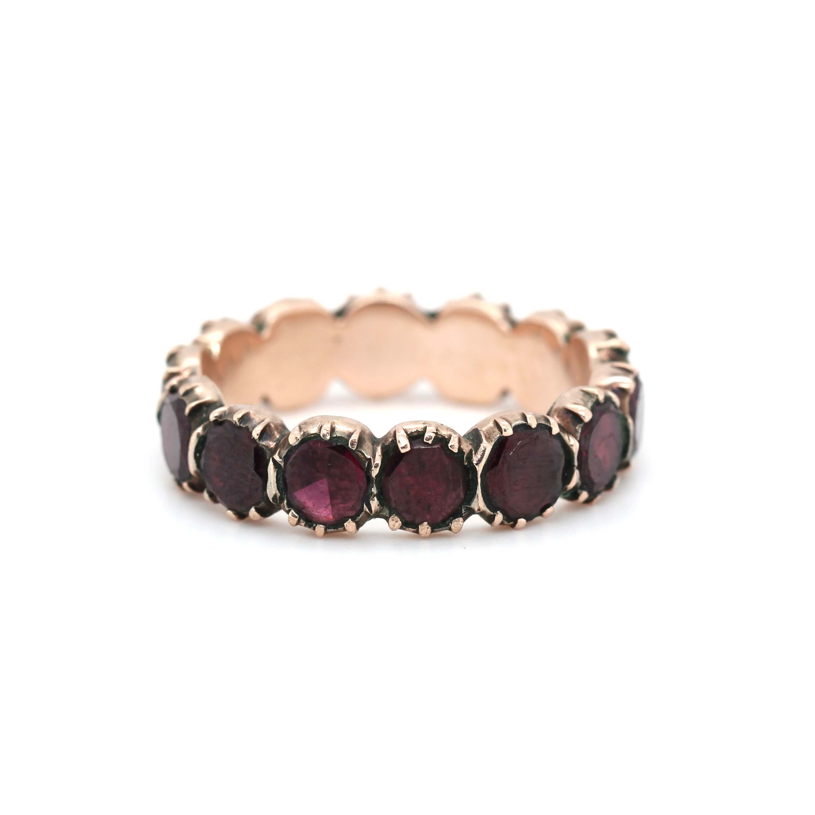 Georgian Garnet Eternity Ring-Charlotte Sayers Antique Jewellery