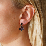 Georgian Garnet Flower Earrings-Charlotte Sayers Antique Jewellery