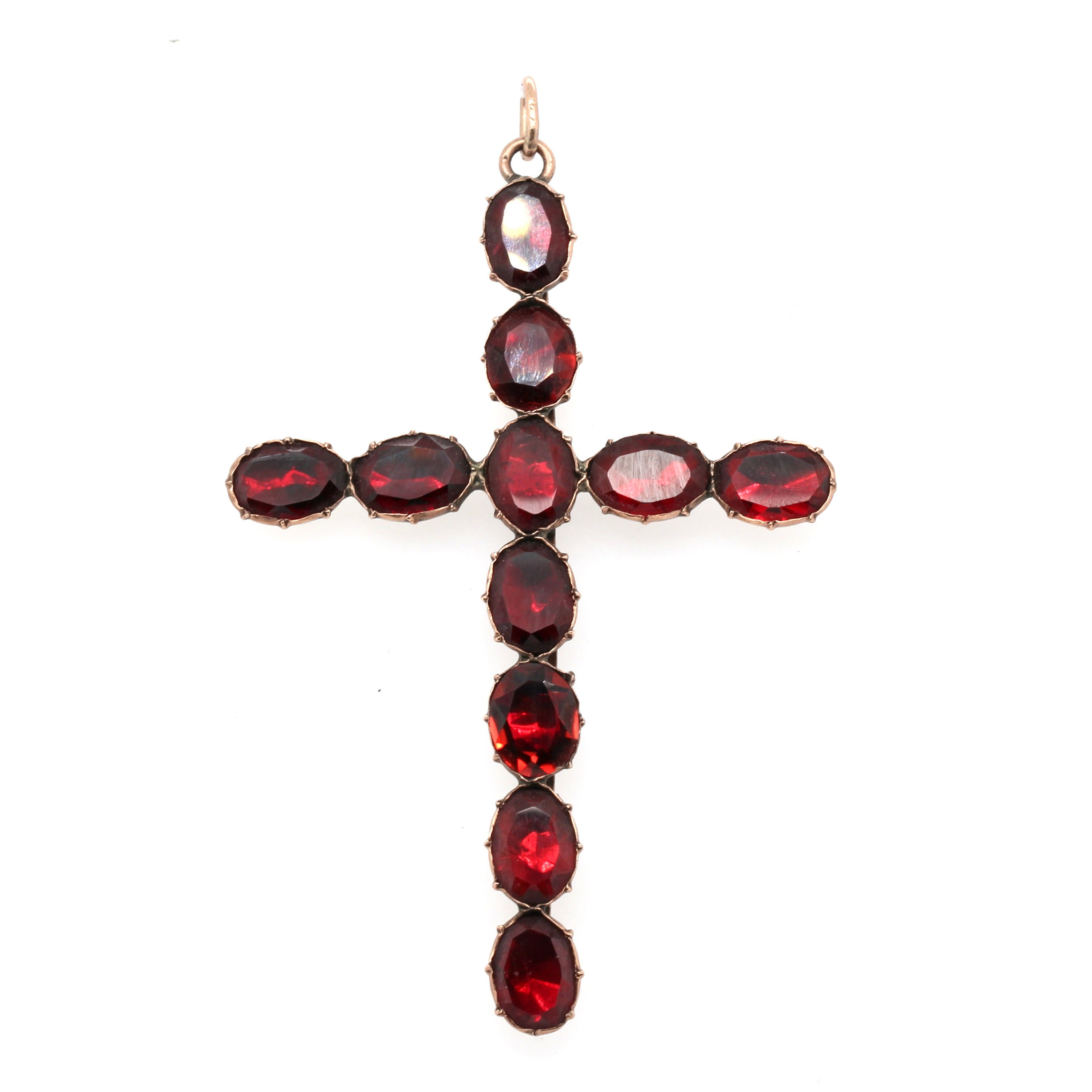 Georgian Garnet Gold Cross-Charlotte Sayers Antique Jewellery