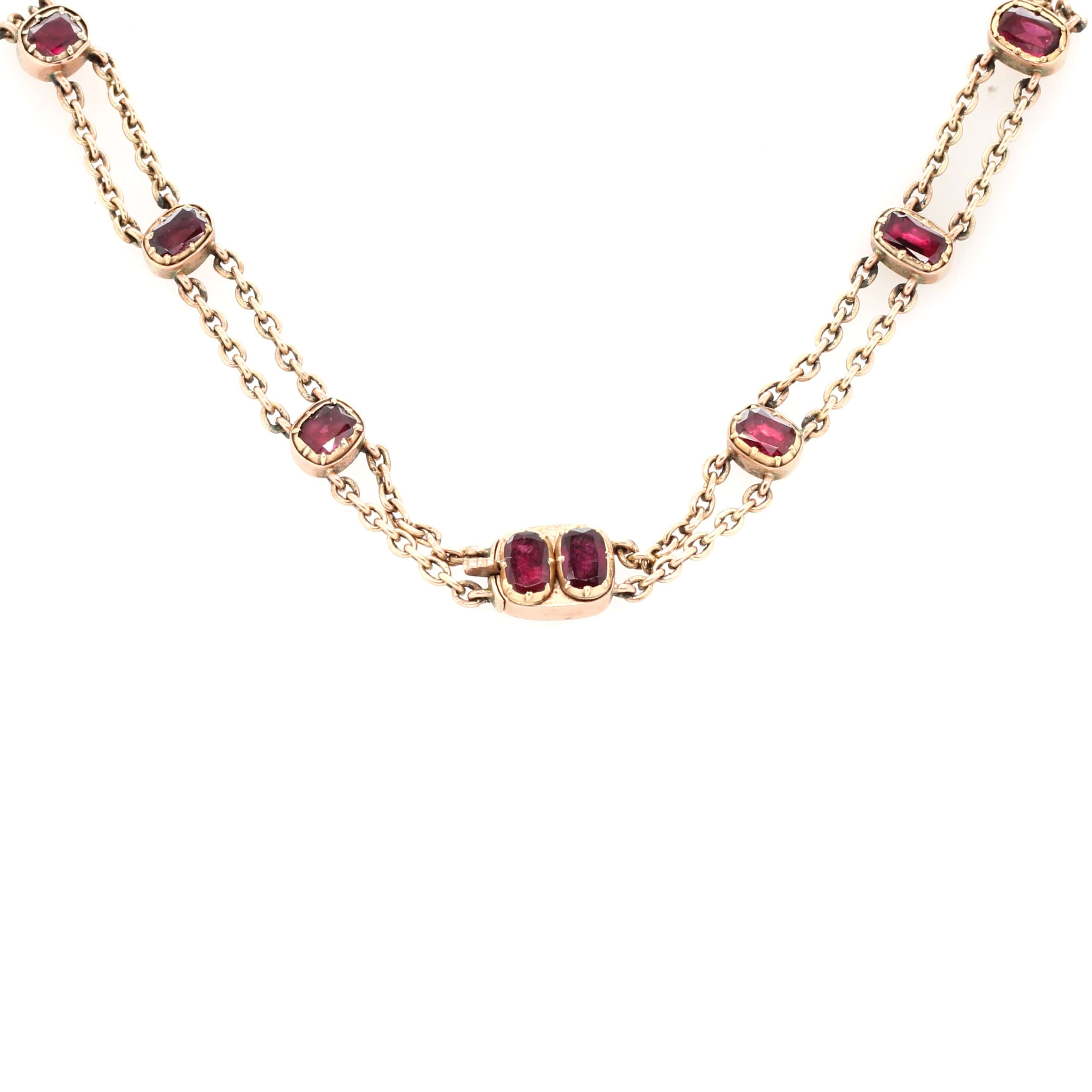 Georgian Garnet Necklace-Charlotte Sayers Antique Jewellery