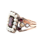 Georgian Garnet Pearl Memorial Ring-Charlotte Sayers Antique Jewellery