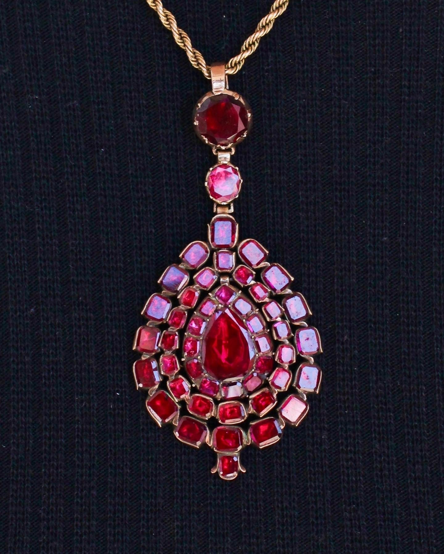 Georgian Garnet Pendant-Charlotte Sayers Antique Jewellery