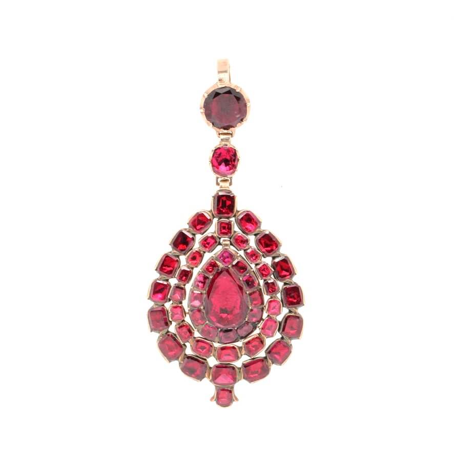 Georgian Garnet Pendant-Charlotte Sayers Antique Jewellery