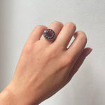 Georgian Garnet and 18ct Gold Cluster Ring-Charlotte Sayers Antique Jewellery