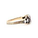 Georgian Garnet and Diamond Basket Ring-Charlotte Sayers Antique Jewellery