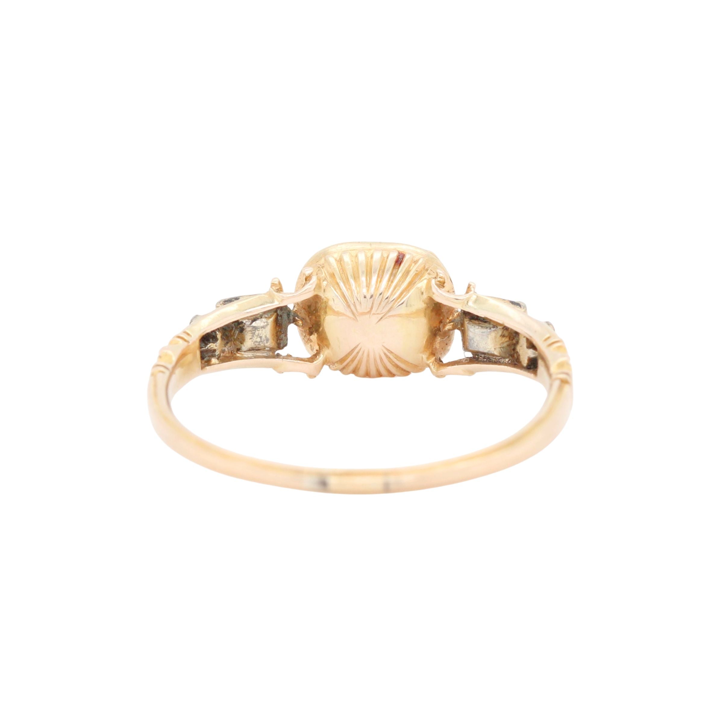 Georgian Garnet and Diamond Basket Ring-Charlotte Sayers Antique Jewellery