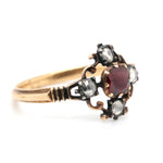 Georgian Garnet and Diamond Cruciform Ring-Charlotte Sayers Antique Jewellery