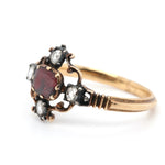 Georgian Garnet and Diamond Cruciform Ring-Charlotte Sayers Antique Jewellery