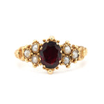 Georgian Garnet and Pearl Ring-Charlotte Sayers Antique Jewellery