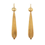 Georgian Gold Drop Earrings-Charlotte Sayers Antique Jewellery