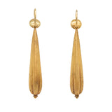 Georgian Gold Drop Earrings-Charlotte Sayers Antique Jewellery