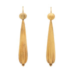 Georgian Gold Drop Earrings-Charlotte Sayers Antique Jewellery