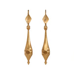 Georgian Gold Hollow Drop Earrings-Charlotte Sayers Antique Jewellery