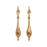 Georgian Gold Hollow Drop Earrings-Charlotte Sayers Antique Jewellery
