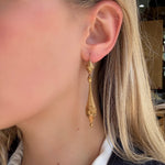 Georgian Gold Hollow Drop Earrings-Charlotte Sayers Antique Jewellery