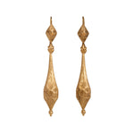 Georgian Gold Hollow Drop Earrings-Charlotte Sayers Antique Jewellery