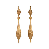 Georgian Gold Hollow Drop Earrings-Charlotte Sayers Antique Jewellery